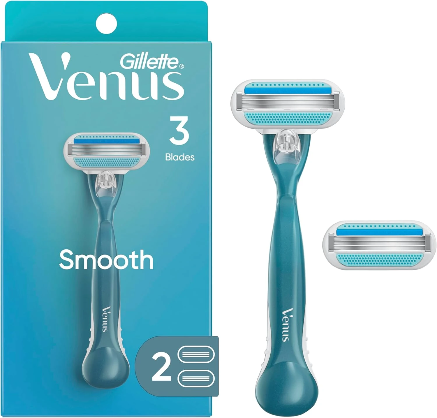 Gillette Venus Smooth Women’s Razor (1 Handle + 2 Blades)