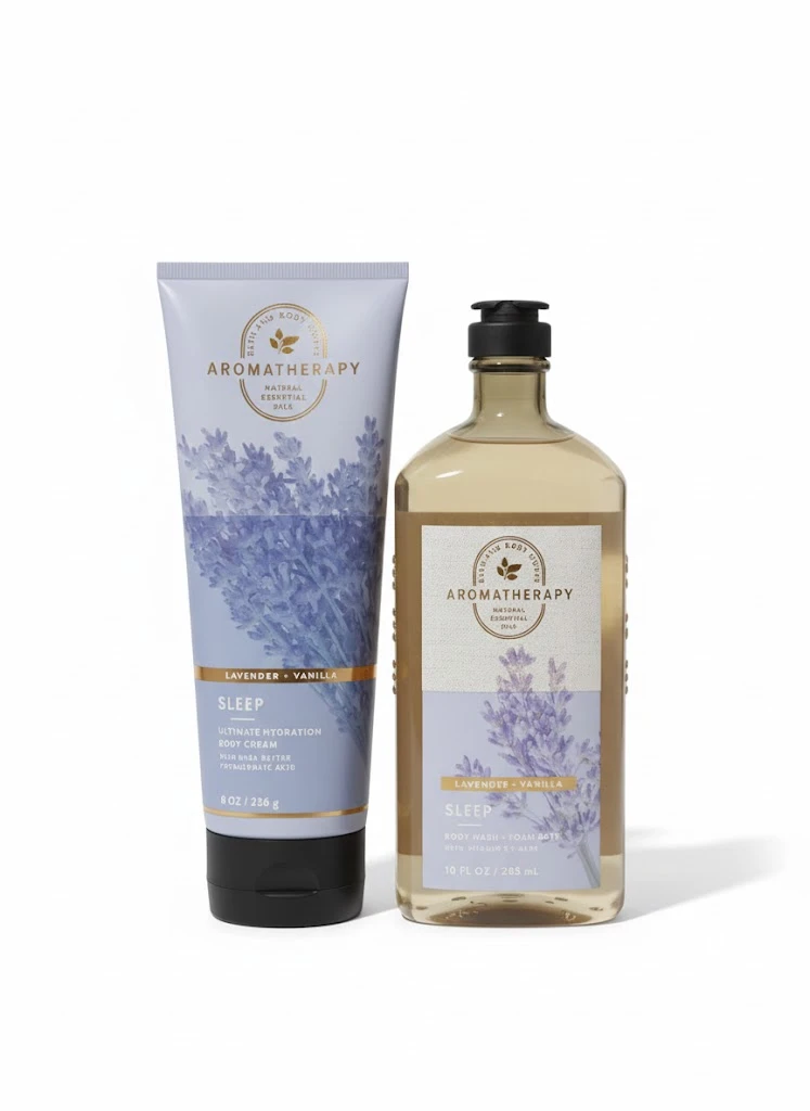 Bath & Body Works Aromatherapy Sleep Lavender + Vanilla Relaxing Body Care Set